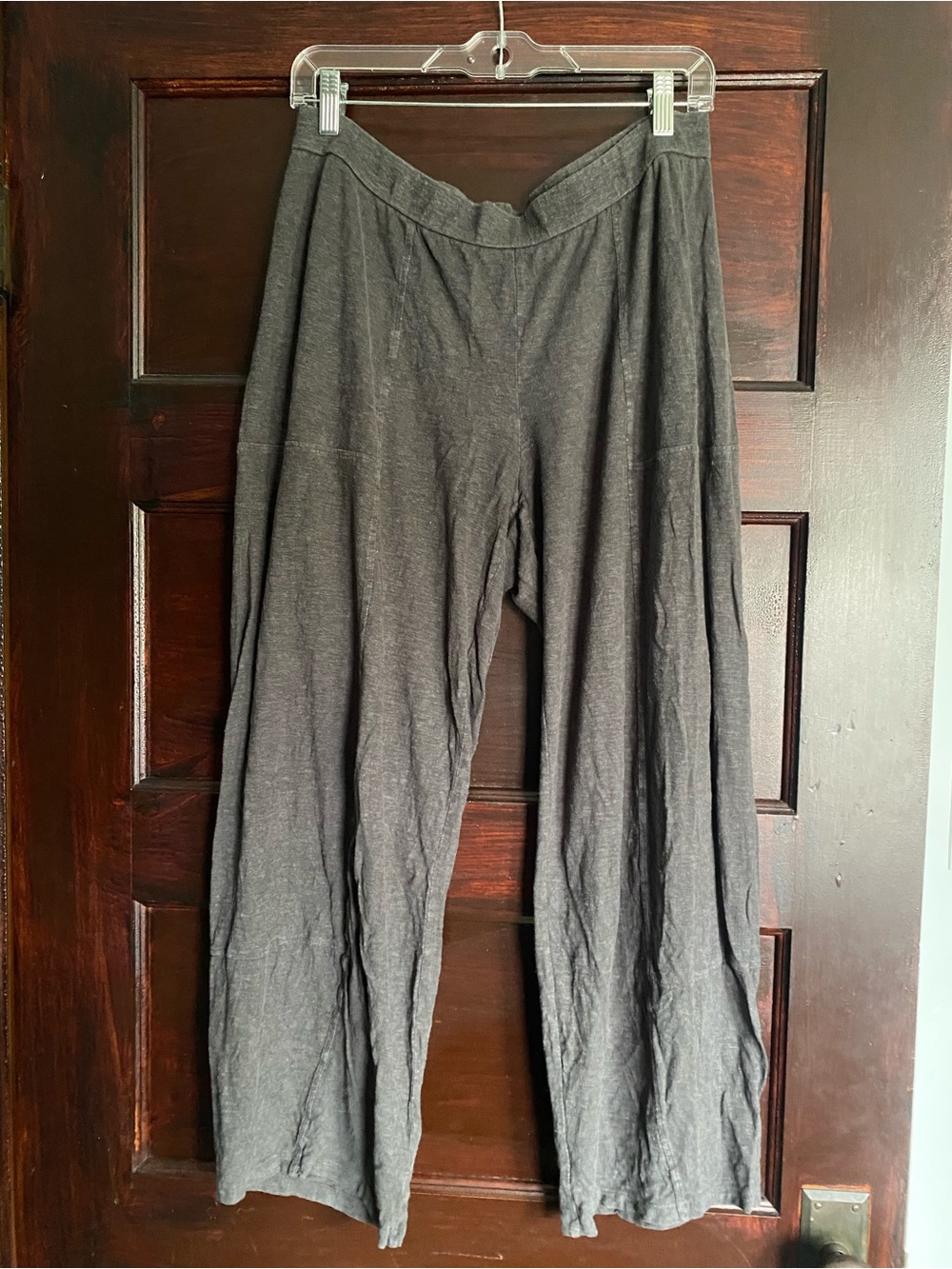 Eileen Fisher Hemp Organic Cotton Wide Leg Lounge Pants Charcoal Small